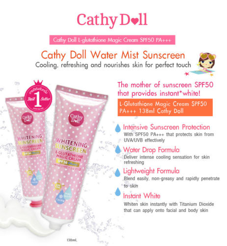 Cathy Doll Whitening Sunscreen L-glutathione Magic Cream SPF50 PA+++ - Image 7