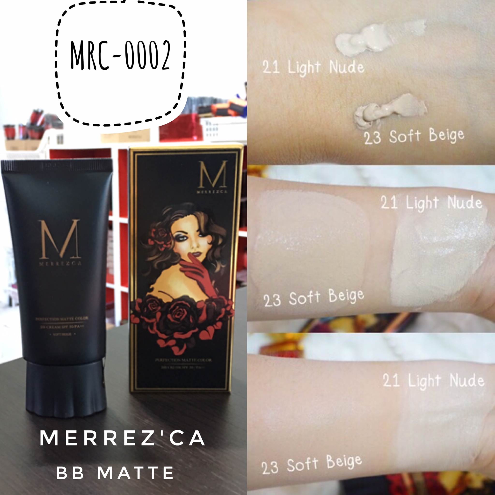 Merrez'ca Perfection Matte Color BB Cream SPF50 PA++, Oil Control 50ml. - Image 5