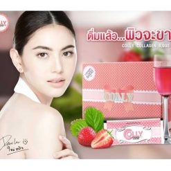 Colly Pink Fish Collagen 6,000 mg Strowberry Flavor Supplement White Bright 30 Pack