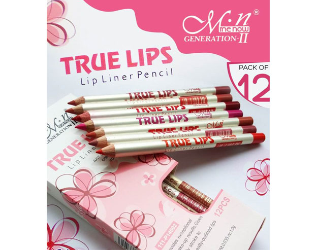 Menow True Lip 12 Colors Set TRUE LIPS Lipliner Eyeliner Lipstick Cosmetic Makeup Kit