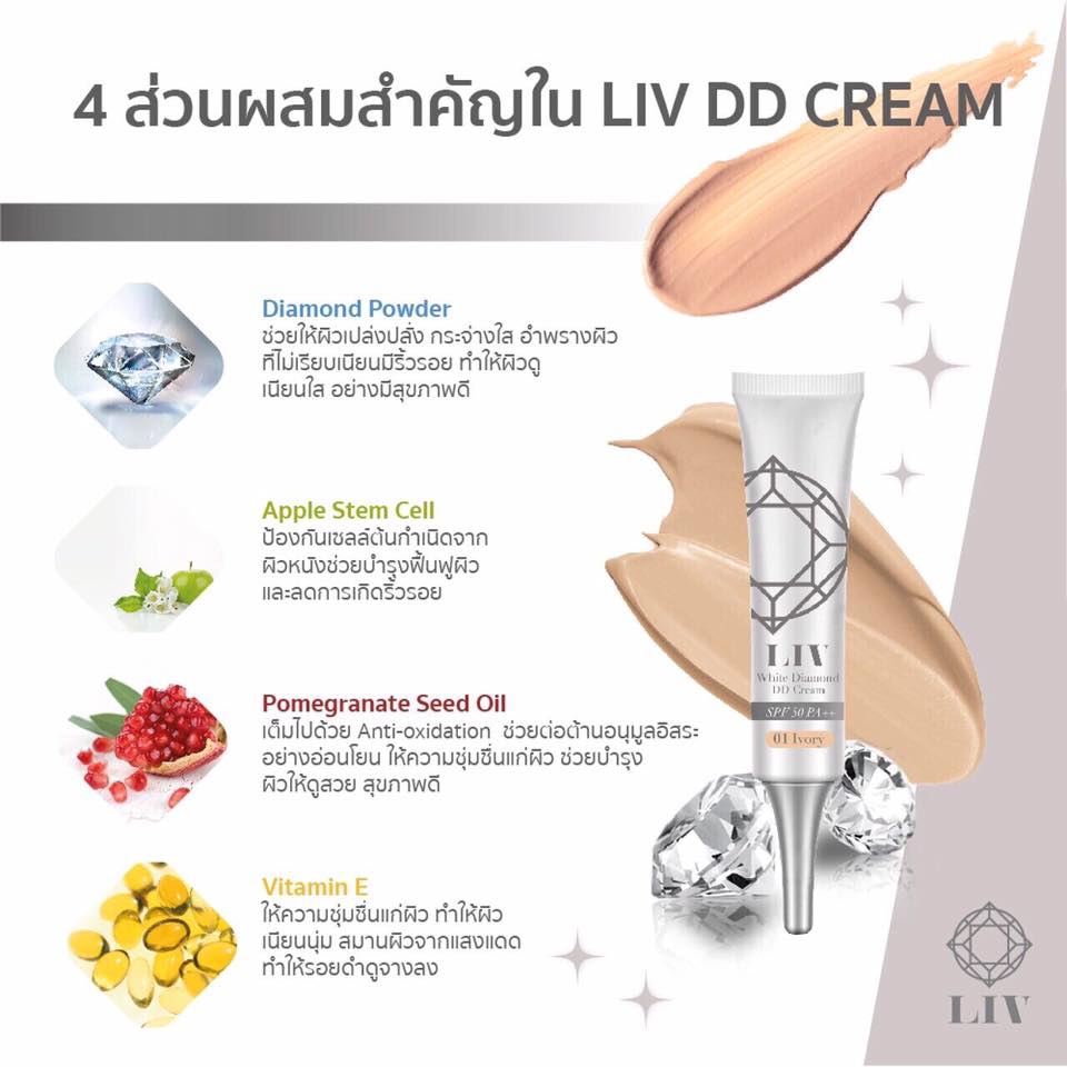 Liv White Diamond DD Cream SPF 50 PA ++ - Image 3