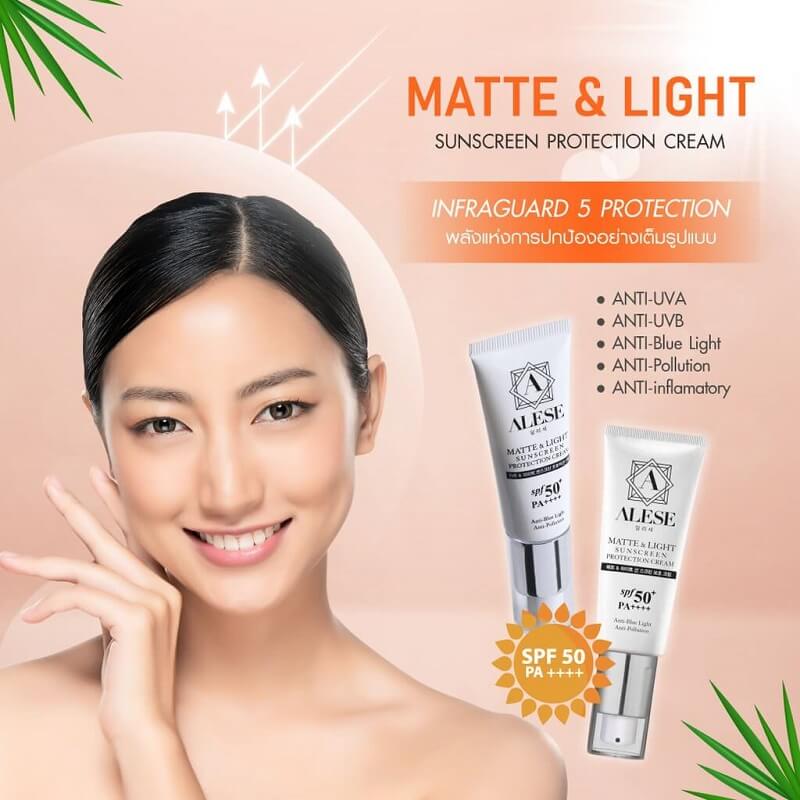 Alese Matte & Light Sunscreen Protection Cream SPF 50+ PA+++ - Image 4
