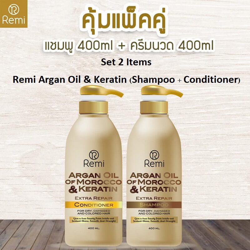 Remi Argan Oil & Keratin Shampoo + Conditioner