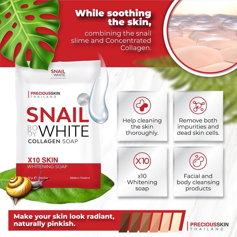 Snail Body White Collagen Soap