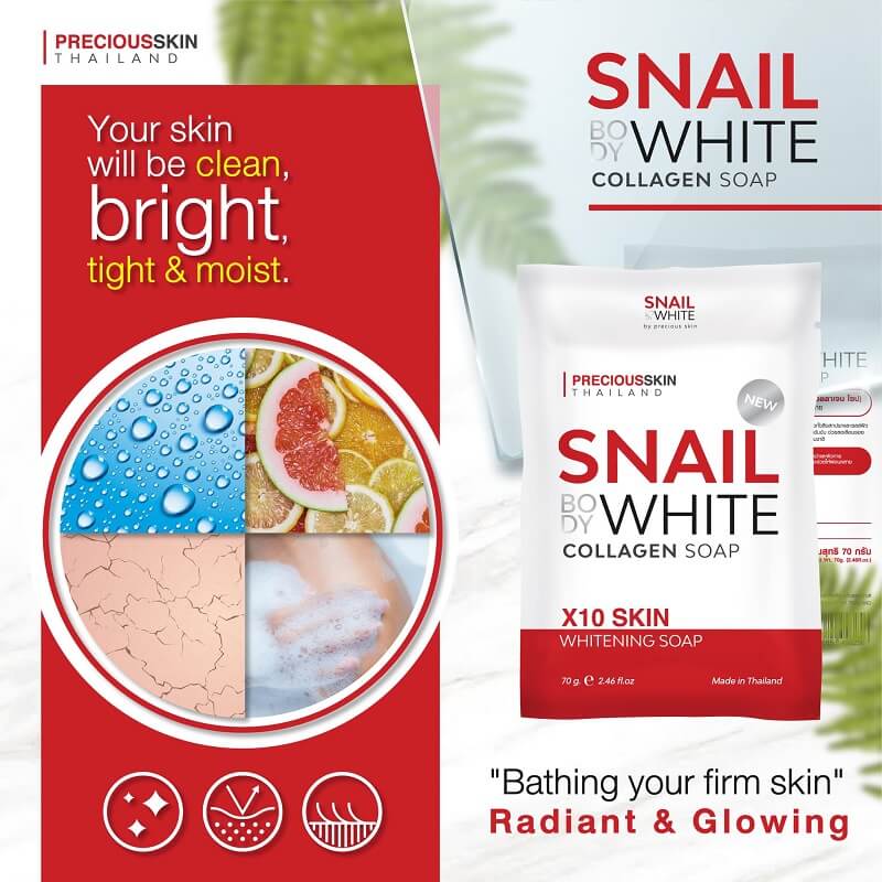 Snail Body White Collagen Soap by Precious Skin - Image 2