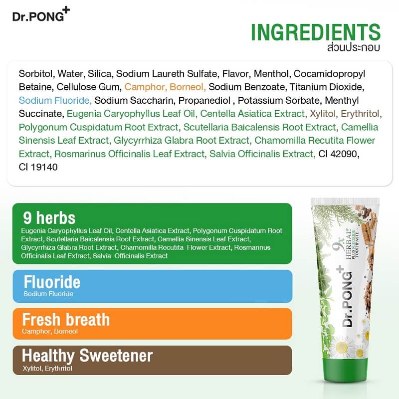 Dr.Pong 9x herbal plus fluoride toothpaste - Image 7