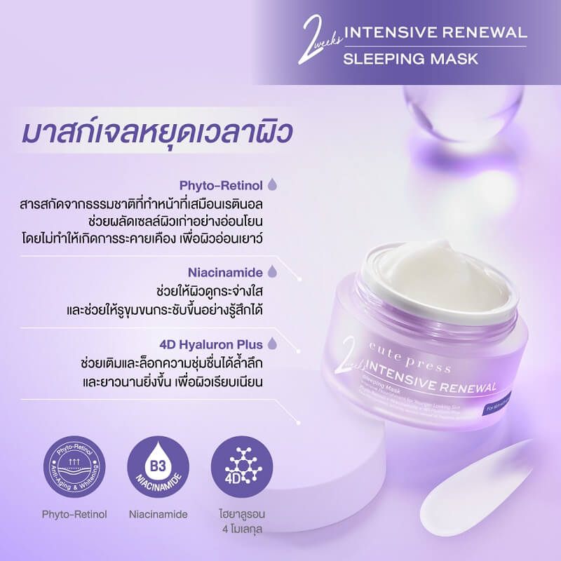 Cute Press Intensive Renewal Sleeping Mask - Image 4