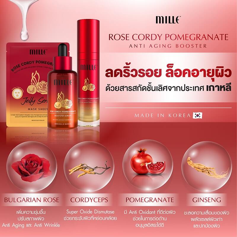Mille Rose Cordy Pomegranate Jelly Serum Mask Sheet - Image 6