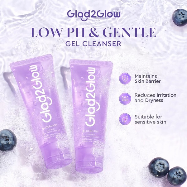 Glad2Glow Blueberry Ceramide Low pH Gel Cleanser - Image 5