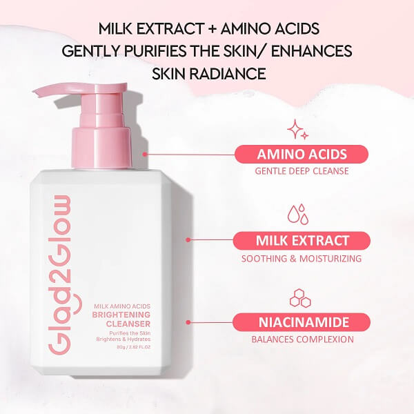 Glad2Glow Milk Amino Acids Brightening Cleanser