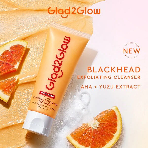 Glad2Glow Yuzu Aha Blackhead Exfoliating Cleanser