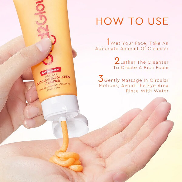 Glad2Glow Yuzu Aha Blackhead Exfoliating Cleanser
